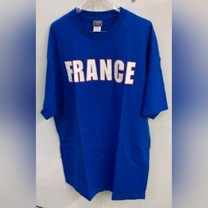Team Edition Apparel France Logo Blue T Shirt Size L New MSRP $35